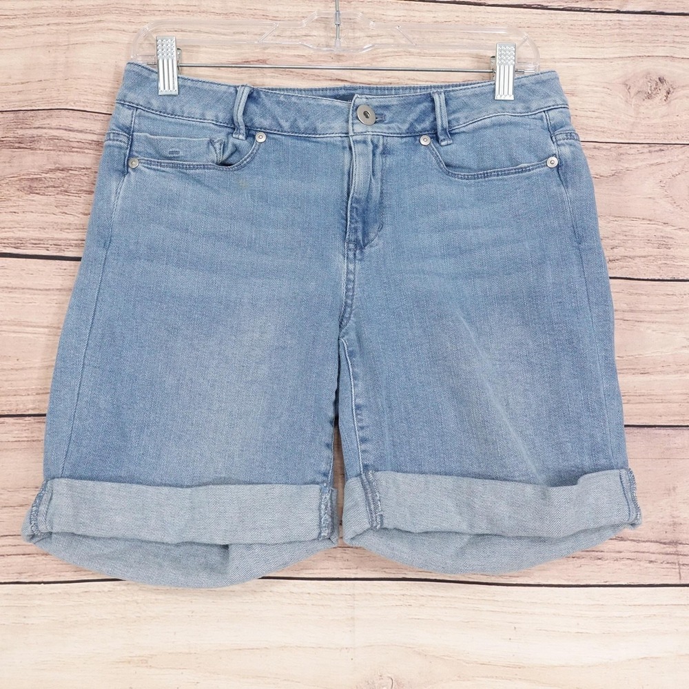 J Jill Denim Bermuda Shorts Womens Size 4 Blue 30 Waist 6.5 Inseam Stretch